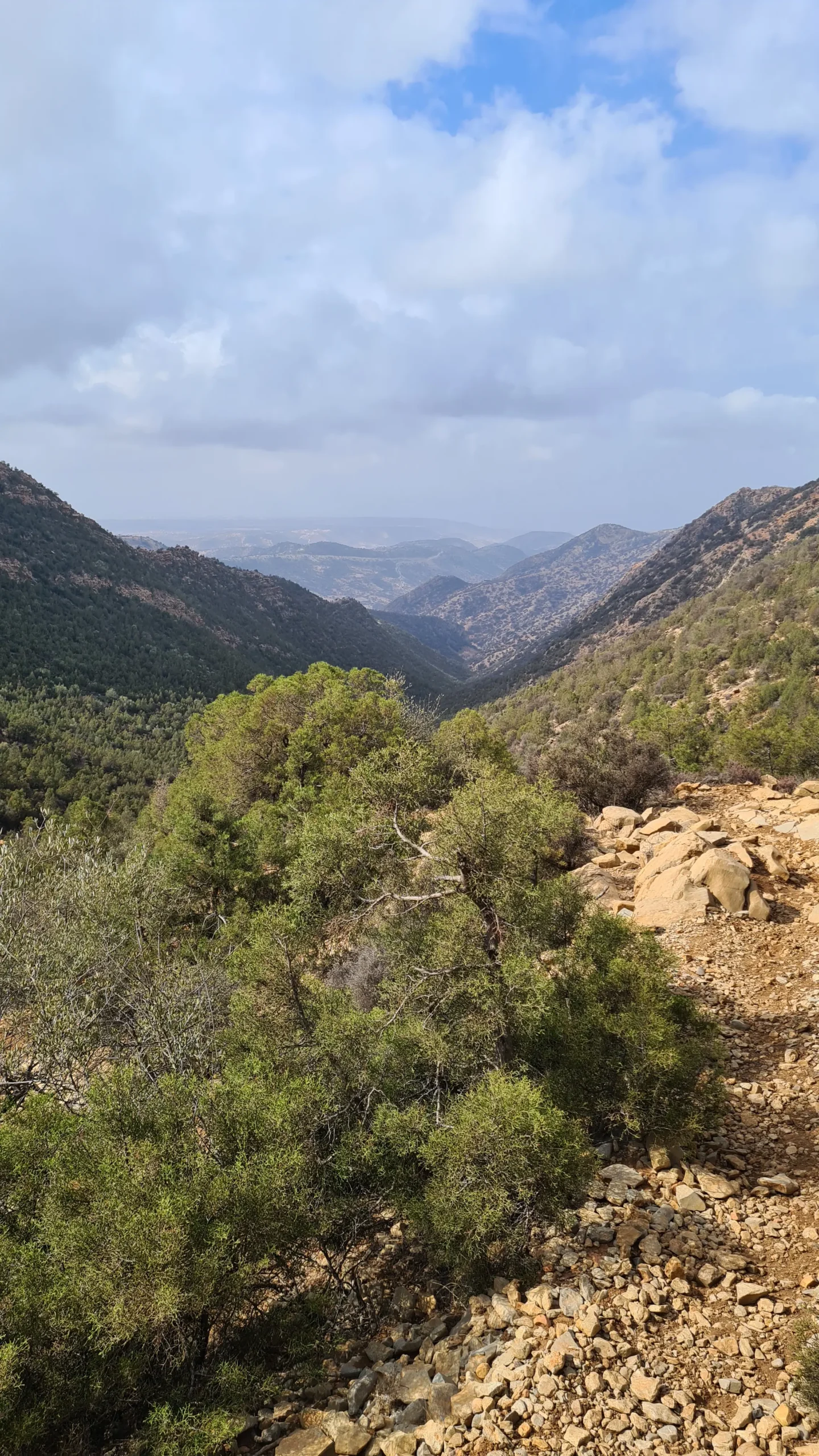 Panoramic mountain views on summit hike near Taghazout